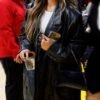 Tate McRae Long Leather Coat