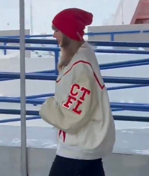 Taylor Swift Off-White Bomber Jacket - Image 3