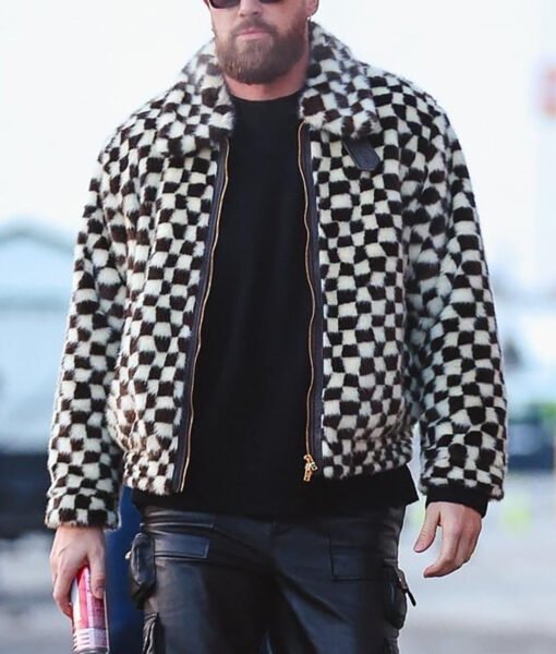 Travis Kelce Fur Checkered Jacket