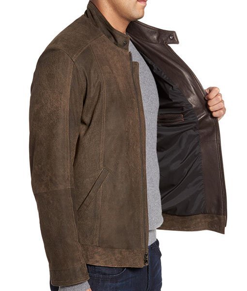 Vein Moto Mens Suede Leather Jacket - Image 2