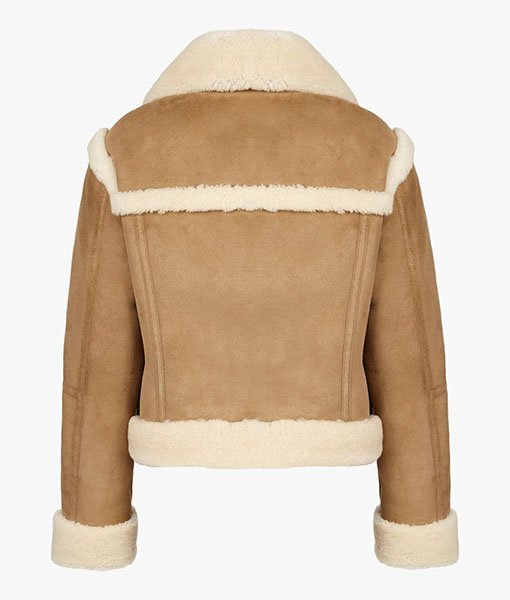 Vickie Suede Shearling Aviator Jacket - Image 3