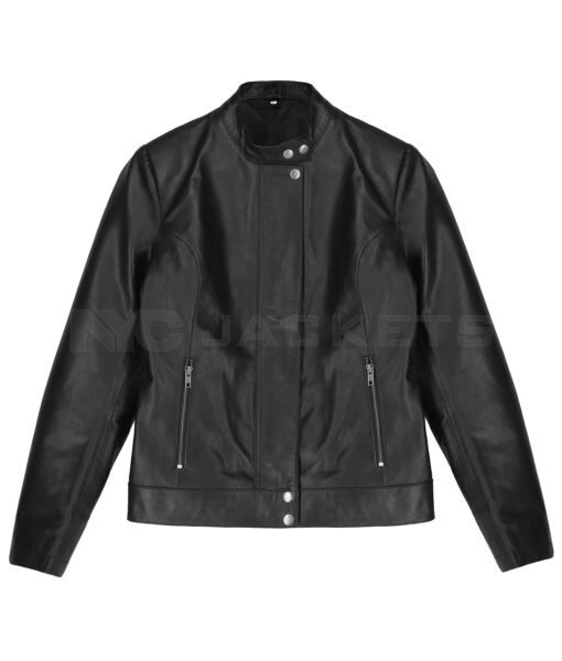 Women Black Biker Leather Jacket