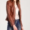 Cynthia Brown Café Racer Jacket