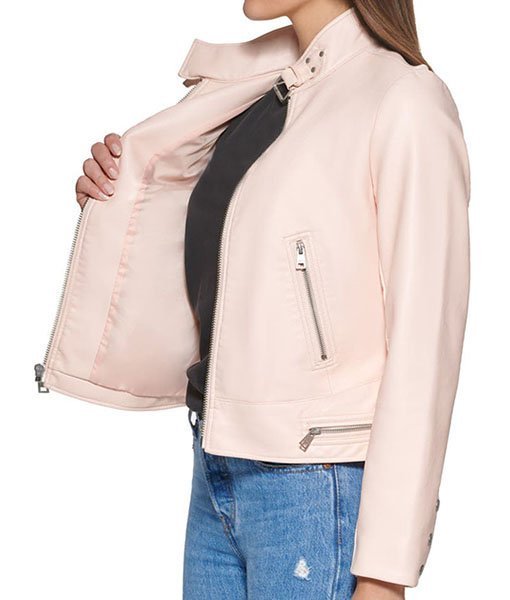 Womens Cafe Racer Leather Jacket - Image 2