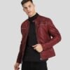 BEN RED BIKER LEATHER JACKET