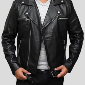 EDEN BLACK BIKER LEATHER JACKET