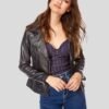 MYA BLACK BIKER LEATHER JACKET