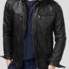 CHARLES BLACK BIKER LEATHER JACKET