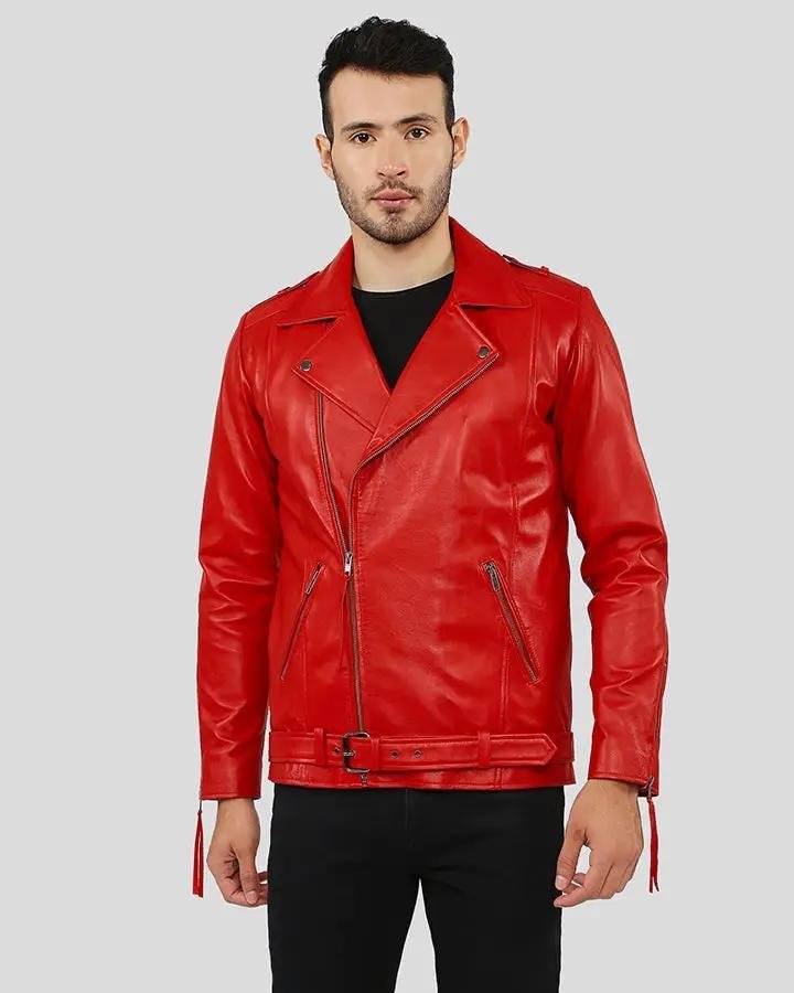 BUEL RED MOTORCYCLE LEATHER JACKET - Image 6