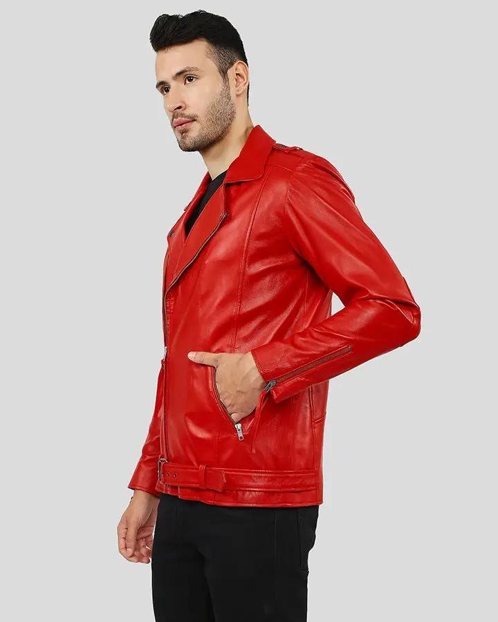 BUEL RED MOTORCYCLE LEATHER JACKET - Image 5