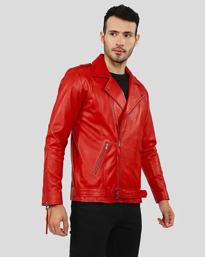 BUEL RED MOTORCYCLE LEATHER JACKET - Image 4