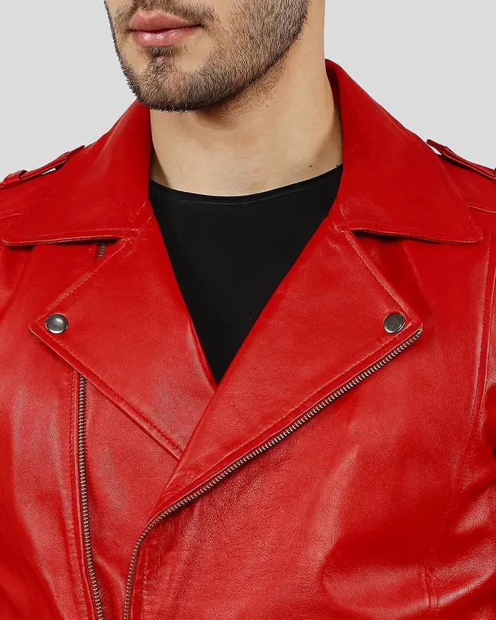 BUEL RED MOTORCYCLE LEATHER JACKET - Image 2