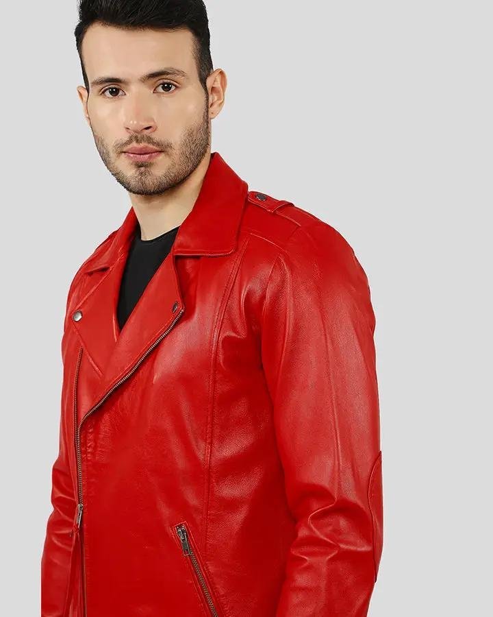 BUEL RED MOTORCYCLE LEATHER JACKET - Image 3