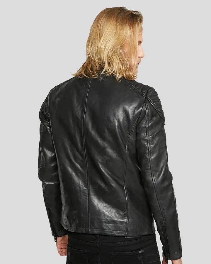 GARY BLACK MOTORCYCLE LEATHER JACKET - Image 6