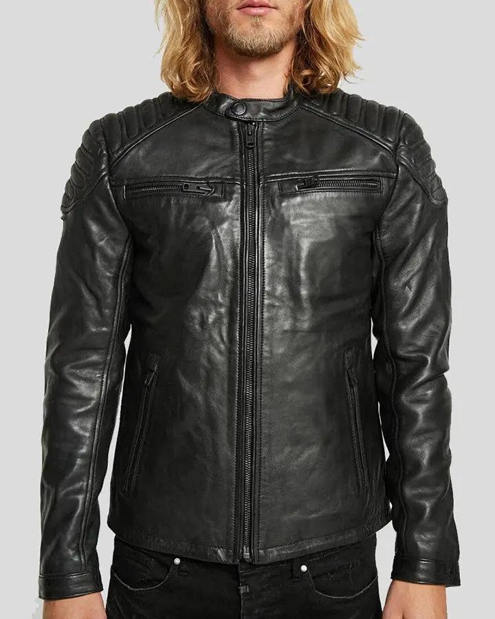 GARY BLACK MOTORCYCLE LEATHER JACKET - Image 4