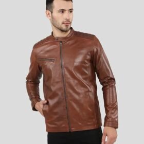 OLLIE BROWN RACER LEATHER JACKET