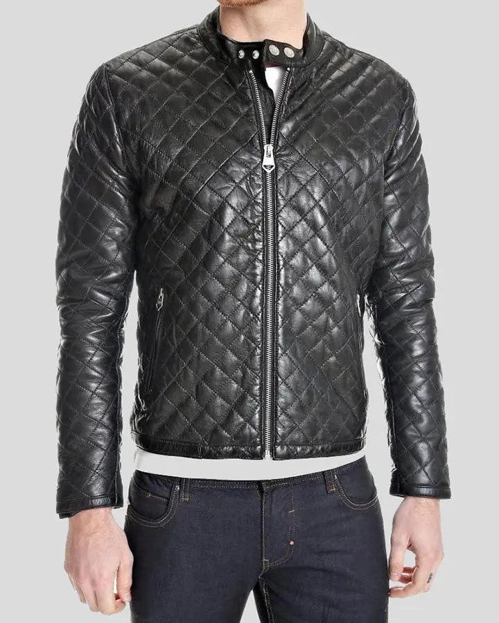 KYLER BLACK QUILTED LEATHER JACKET